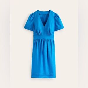 Boden Eve Linen Short Dress Size 4 in Blue